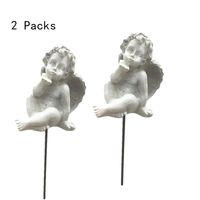 MUAMAX Miniature Angel Stakes Fairy Garden Cherub Figurines Mini Angel Statue Micro Landscape Deocr Little Terrarium Ornaments