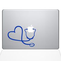 The Decal Guru Heart Doctor Decal Vinyl Sticker, 13" MacBook Air, Dark Blue (1417-MAC-13A-DB)