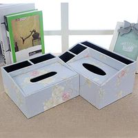 T-ZJHC Multi-Function Tissue Box Desktop Living Room Coffee Table Remote Control, Blue Plum, Small (20 16.5 9.5 11)