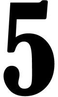 hBARSCI Number - 5 Vinyl Decal - 5 Inches - for Cars, Trucks, Windows, Laptops, Tablets, Outdoor-Grade 2.5mil Thick Vinyl - Black