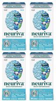Fast-Acting Brain Supplement - NEURIVA Plus (30Count in a Bottle), Plus B6, B12 & Folic Acid, Supports 6 Indicators of Brain Performance: Focus, Memory, Learning, Accuracy, Concentration (Pack of 4)