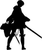 ATTACK ON TITAN LEVI SILHOUETTE LOGO STICKERS SYMBOL 5.5" DECORATIVE DIE CUT DECAL FOR CARS TABLETS LAPTOPS SKATEBOARD - BLACK