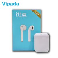 L and D Labs i11 TWS Wireless Earbud Bluetooth 5.0 Automatic pop-up Window with Charging Case Built-in Mic Headset for iPhone/Android (White)