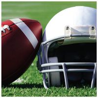 Creative Converting 656340 18 Count Beverage Napkins, Gridiron Action, Green/Brown