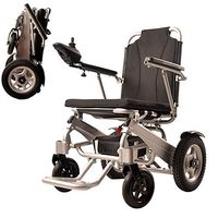 Szeao Lightweight Folding Electric Wheelchair for The Elderly Disabled Compact Lightweight Travel Scooter Aviation Aluminum Frame Dual Motor Manual/Electric Dual-Mode Lithium Battery