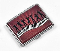 Piano Dance Metal Cigarette Case Holder Smoke Regular Size Tobacco