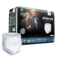 Attends Premier Protective Underwear with Dry Lock Containment Core for Adult Incontinence Care Unisex, Large, 16 Count …