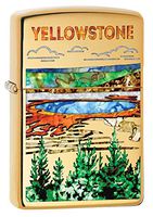 Zippo Lighter: Fusion Yellowstone National Park - High Polish Brass 79779
