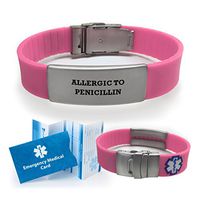 Allergic to Penicillin Medical Alert ID Bracelet for Women