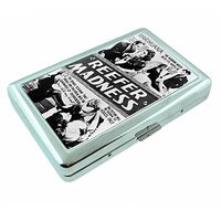Reefer Madness Vintage Poster Silver Cigarette Case S1 Metal Wallet Id Holder 4" X 2.75" RFID Protection