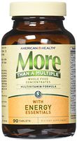 American Health More Than A Multiple with Energy Essentials Multivitamin - Whole Food Supplement with B-Vitamins and Energizing Herbal Blend - Gluten-Free - 90 Tablets, 30 Total Servings