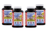 Yerba Prima Psyllium Husks Caps for Regularity and Heart Health, 180 Capsules (Pack of 4)