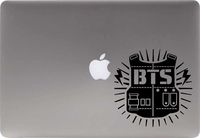 BTS Vest Logo Version 1 Vinyl Decal Sticker for Computer Macbook Laptop Ipad Electronics Home Window Custom Walls Cars Trucks Motorcycle Automobile and More (BLACK)