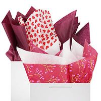 Red Valentine's Day Tissue Paper Gift Wrapping 60 Sheets Set Red Hearts & Red Berries Patterns 26” x 20” Premium Recyclable Bulk, Perfect for DIY Art Craft Decoration, Gift Wrapping by BllalaLab