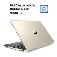 HP Newest Pavilion 15.6-Inch Touchscreen Laptop, Intel Dual Core i3-8145U up to 3.9 GHz, Intel UHD 620, 16GB DDR4 RAM, 256GB SSD, USB Type-C, HDMI, WiFi, Bluetooth, Windows 10 Home, Gold