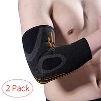 BAOBAO 1 Pair Elbow Brace Breathable Knit Sports Elbow Sleeves Tennis Elbow Golfer's Elbow Treatment Support Sleeve