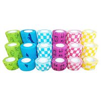 18 Pieces Adhesive Bandage Wrap Stretch Self-Adherent Tape Cohesive Wrap Bandage Flexible Stretch Tape Athletic Strong Elastic First Aid Tape for Wrist, Swelling 5 Yards Each (1-2-3INCH)