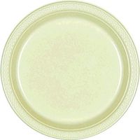 Leaf Green Round Plastic Plates | 7" | Pack of 20 | Party Supply