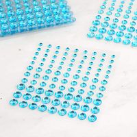 Tableclothsfactory Wholesale Self Adhesive Multi-Sized Crystal Diamond Rhinestone Stickers - Turquoise 594 PCS