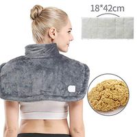 Electric Shoulder Heating Pad for Neck Shoulders and Back Pain Relief with Fixation Strap Moist Heat Pad Wrap with Auto Shut Off