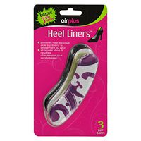 Airplus Fashion Print Heel Liner Shoe Cushion Liner for Comfort and Pain Relief, Womens, 3-Pair