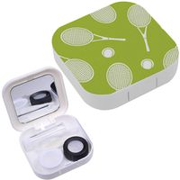 Portable Contact Lens Case Box Travel Kit Mirror + Bottle + Tweezers Container Holder [ Sports Equipment ]