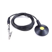 ESD Grounding Cable Coiled Core Suction Cup - FEITA Anti-Static Ground Wire with Conductive Pad Sucker and Ring Buckle Claw, Alligator Clip (8 Feet)