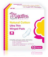 Ultra Thin Cotton Feminine Pads by Maxim (Regular, 3 Pack): 100% Cotton Winged Menstrual Pads for Sensitive Skin - Chlorine Free, Chemical Free