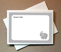 Elephant Thank You Cards (24 Flat Cards and Envelopes)