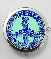 BlackKey Dove Love and Peace 3-Compartment Decorative Pocket Gift Box Case Organizer for Pill, Color 1 -292