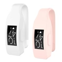 aczer-Y Fitbit Inspire HR Sport Band Clip Holder Replacement, 10 Color Soft Silicone TPU Protective Cover Case Poket Clip for Fitbit Inspire HR Smartwatch Shock-Proof (White+Nude)