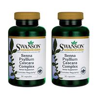 Swanson Senna Psyllium Cascara Complex 90 Capsules (2 Pack)