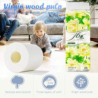 Family Rolls Toilet Paper, Home Kitchen Toilet Tissue, Silky & Smooth Paper Tissue, Premium Softness Sanitary 3 Ply Toilet Paper for Washroom, Bathroom, Family, Cafe, Restaurant (10 Roll)