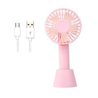 Carlus USB Handheld Fan 1200mAh Rechargeable Personal Portable Noiseless Fan with Three Speeds for Outdoor/Indoor Desk Camping Sleeping Travelling (Pink)