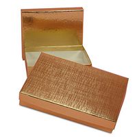 Gold Linen Two-Piece Candy Boxes 4 1/4" X 3" X 1-3/8 | Quantity: 24