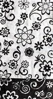 DESIGNER GUEST NAPKINS / 16 PC COUNT (Floral Black & White, Guest: 15.66 in  x  11.66 in)