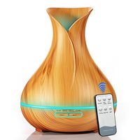 KBAYBO Essential Oil Diffuser with Remote Control Aromatherapy Diffuser 550mL Cool Mist Aroma Diffuser with Waterless Auto Shut-Off 7 Color LED Lights for Bedroom Living Room Spa Baby (Light Wood)