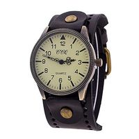 Fxbar, Vintage Design Mens Watches Arabic Numerals Quartz Analog Wrist Watch Dress Watch(Black)