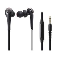 Audio-Technica ATH-CKS550iSBK Solid Bass In-Ear Headphones with In-Line Mic & Control, Black