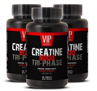 Creatine Tri-Phase 5000mg, Perfect Blend of Creatine Monohydrate, Creatine HCL and Creatine Pyruvate (3 Bottles 270 Tablets)