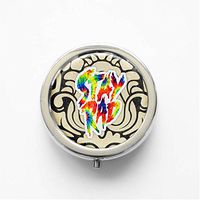 RhyNSky Quote - Stay Rad Mini Portable Pocket Pill Box Case Holder for Purse, 3 Compartments, Silvery, C187