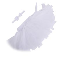cici store Girl Tutu Skirt Dress and Headband Party Photography Photo Props Costume Outfits (White)