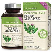 NatureWise Total Colon Care Fiber Cleanse with Safe Herbal Laxatives, Prebiotics, & Digestive Enzymes for Healthy Elimination, Safe Digestion & Weight, Detox, & Gut Health [1 Month Supply - 60 Count]