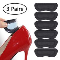 Leather High Heel Pads for Shoes Too Big, Heel Grips Pads Liners Shoe Pads for Loose Shoes, High Heel Inserts for Women Anti Slip, High Heel Insoles,(3 Pairs Black Thicker)