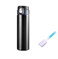 Stainless Steel Water Bottle, Wonsain Travel Mugs 16 Ounce Double Wall Vacuum Insulated Flask Commuter Hydration Bottle Black