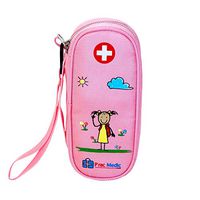 PracMedic EPIPEN Case for Girls, Insulated - Holds 2 Epi Pens or Auvi-Q, Asthma Inhaler, Generic Benadryl Small, Nasal Spray, Eye Drops, Medicine, Syringes, or Ice Pack- Sold Empty (Pink)