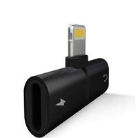 Splitter Adapter, Tukcherry 2 in 1 Dual Ports for Headphone Audio & Charge Adapter for iPhone 7/7 plus/8/8 Plus/X, Support Calling Function & Music Control (Black)