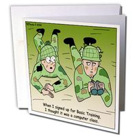 3dRose Basic Training - Greeting Cards, 6 x 6", Set of 6 (gc_2757_1)