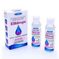 Electrolyte Water Drops 1,200 Servings! Hydration Supplement EMDROPS for Heart, Bones, Keto Flu, Leg Cramps etc. Liquid Magnesium Calcium Potassium Unflavored Sugar Free (No Trace Minerals) 2 Bottles
