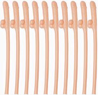 20Pcs Da.Wa Crazy Party Disposable Bachelorette Drinking Straws Bar Party Girls Night Out Decoration Birthday Supplies Funny Drinking Straws (brown)